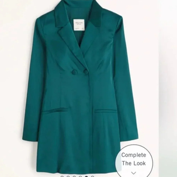 Abercrombie and Fitch Satin Blazer Mini Dress in green XLT - Picture 1 of 10